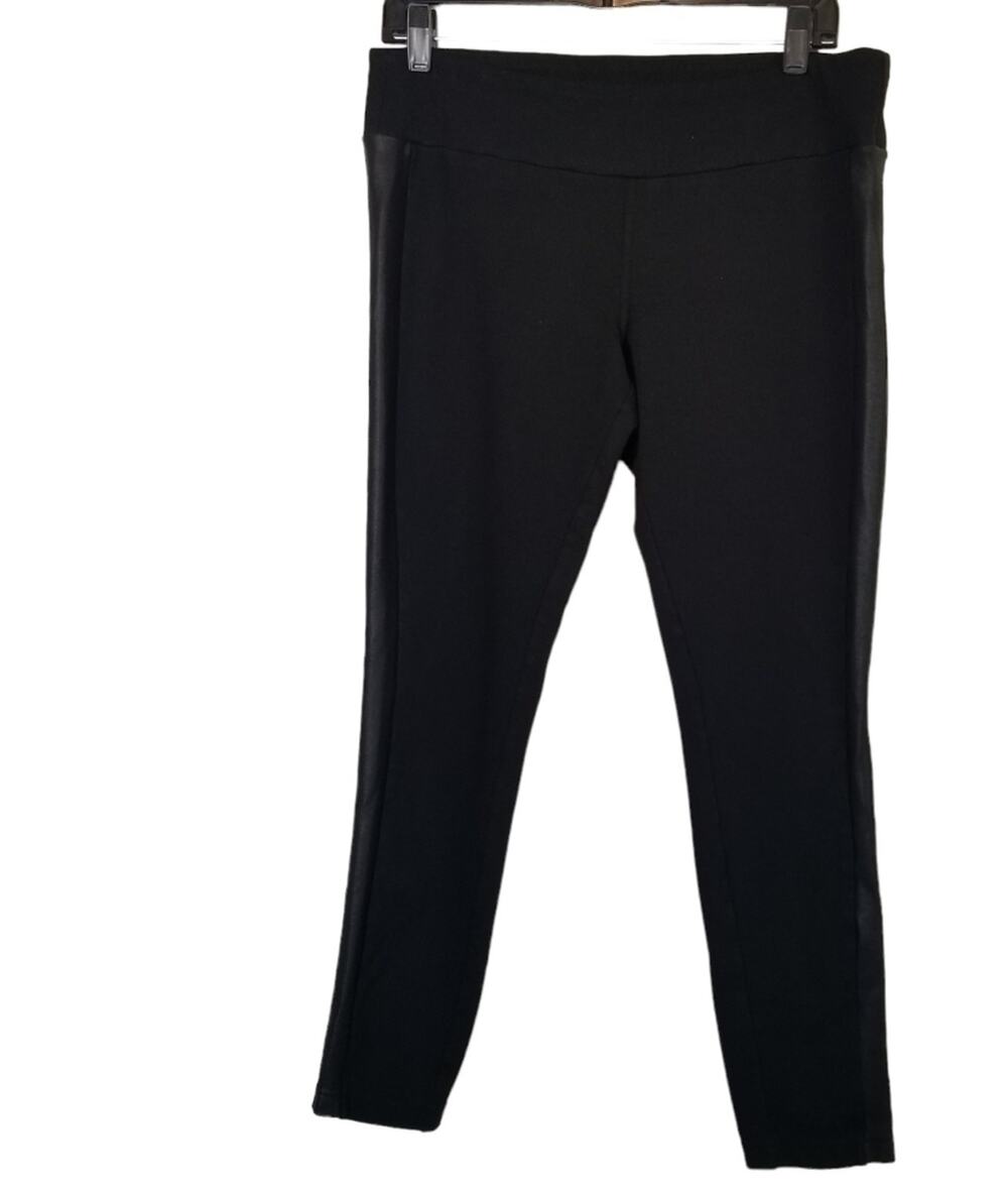 DELIA*S SZ Lg Pants Black Low Rise Black Pull On Ankle Pointe w/Faux Leather